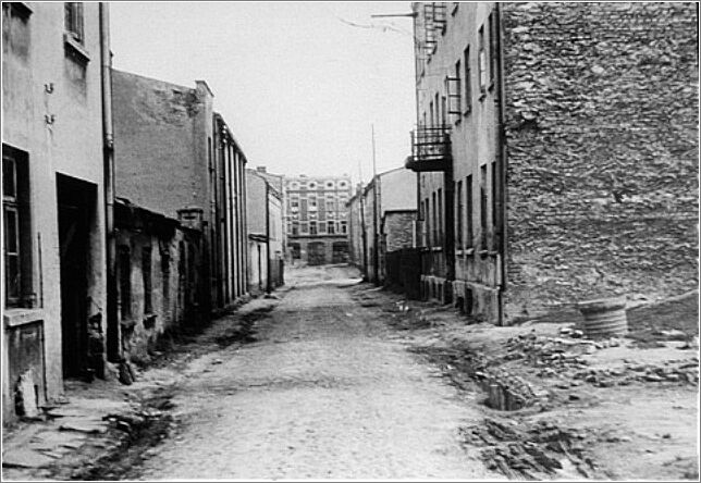 View of Kozia Street, located in the center of the former small ghetto in Czestochowa